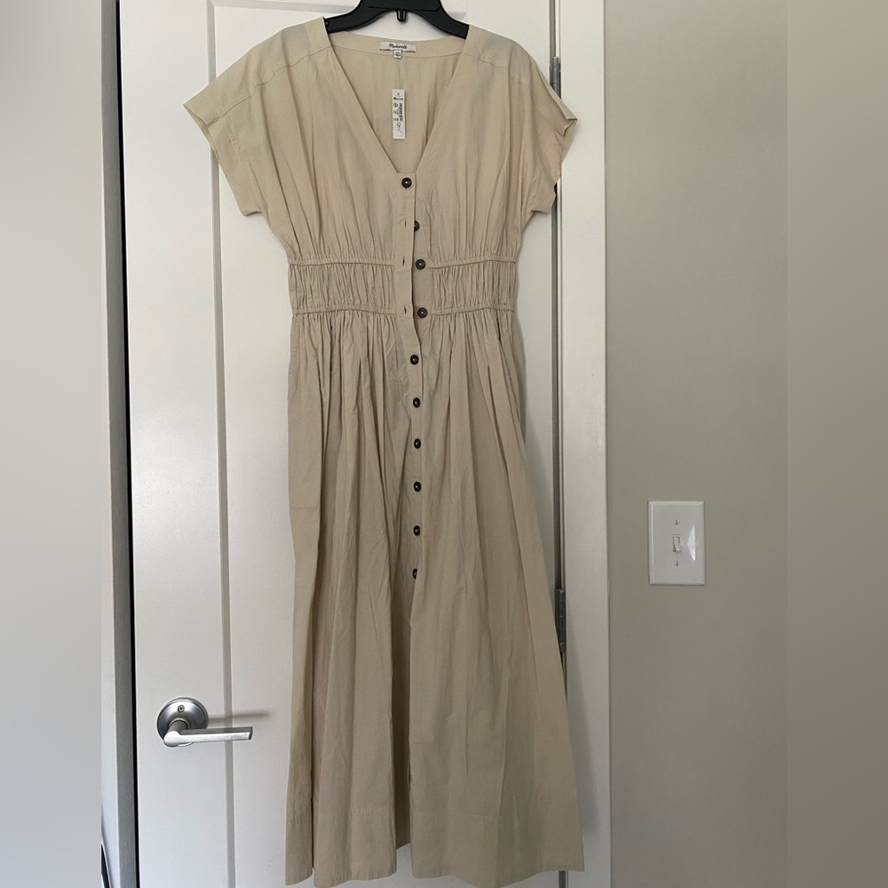 NWT Madewell Ivory Poplin Dress